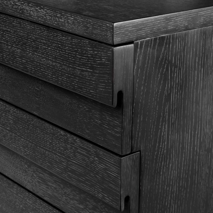 Drawer Dresser Quintino charcoal grey oak veneer