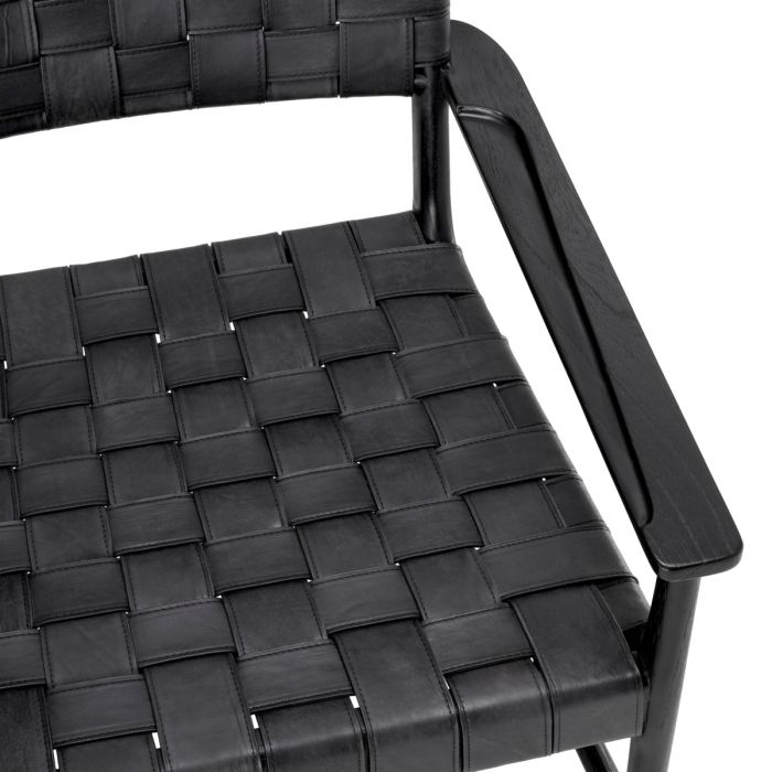 Chair Tiberio black leather classic black