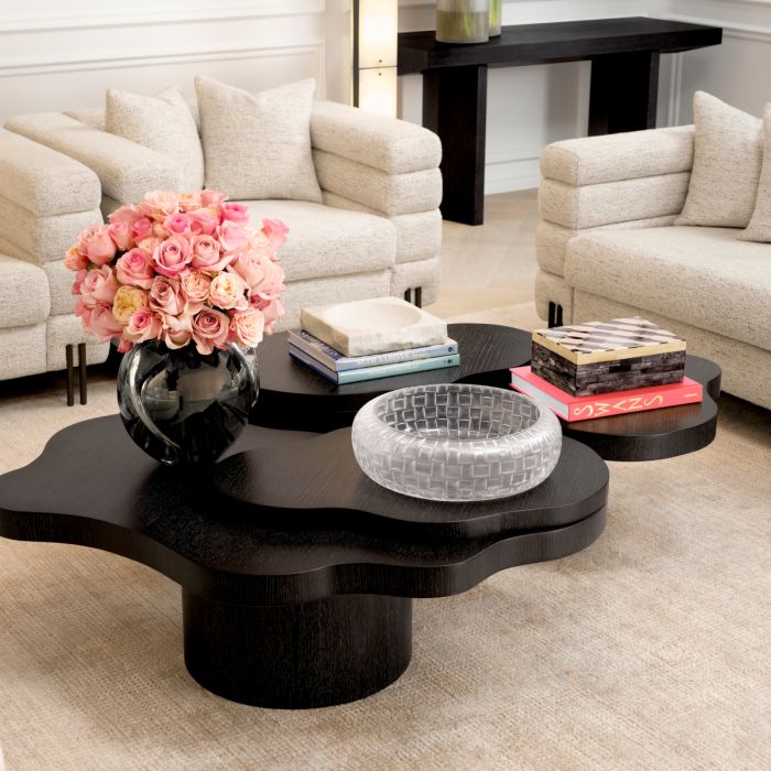 Coffee Table Cesareo charcoal grey oak veneer