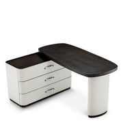 Gray Leather Rotating Desk Numana | Eichholtzmh.com 