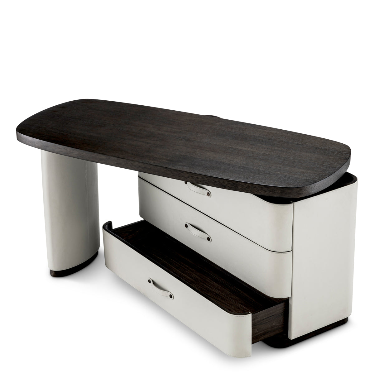Gray Leather Rotating Desk Numana | Eichholtzmh.com 