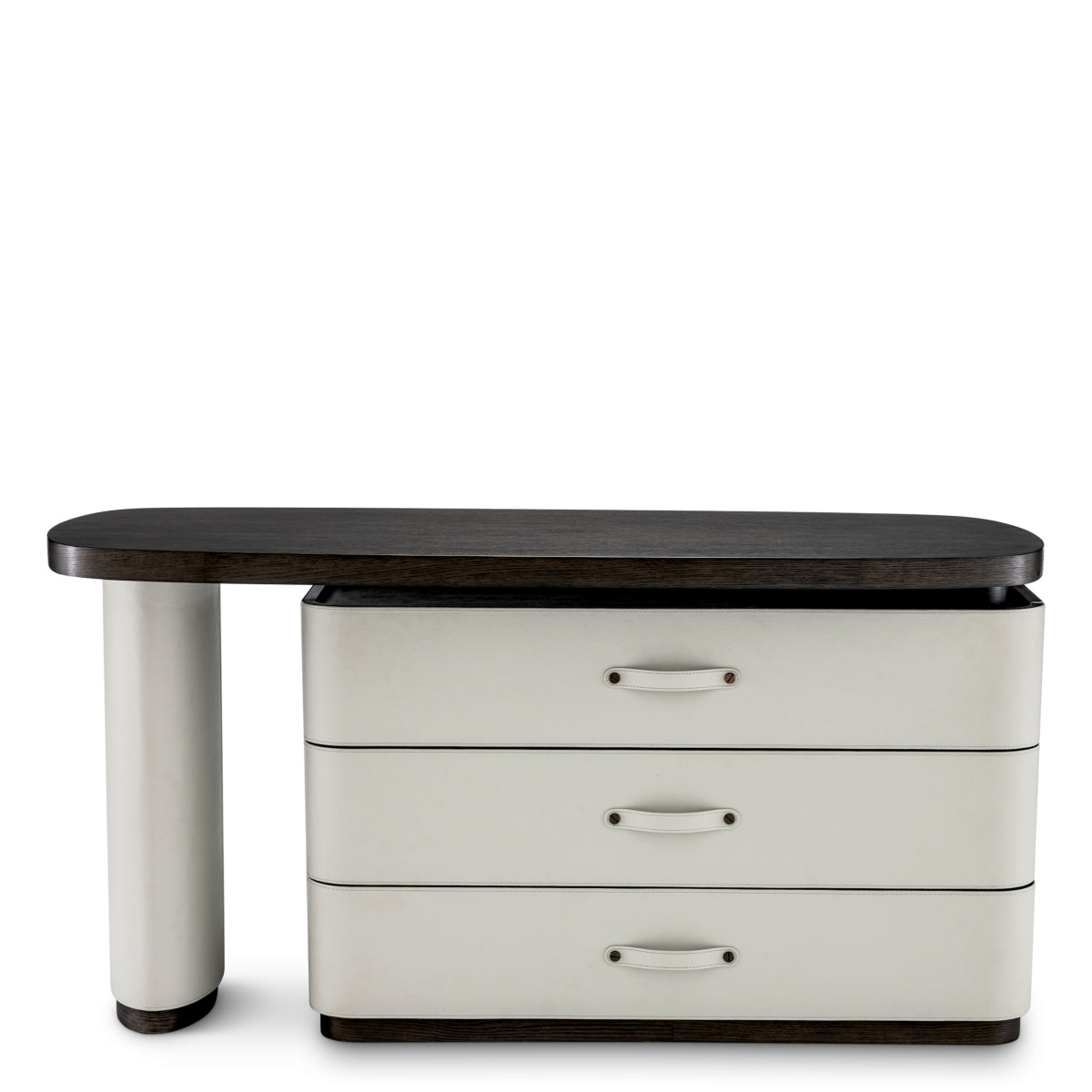 Gray Leather Rotating Desk Numana | Eichholtzmh.com 