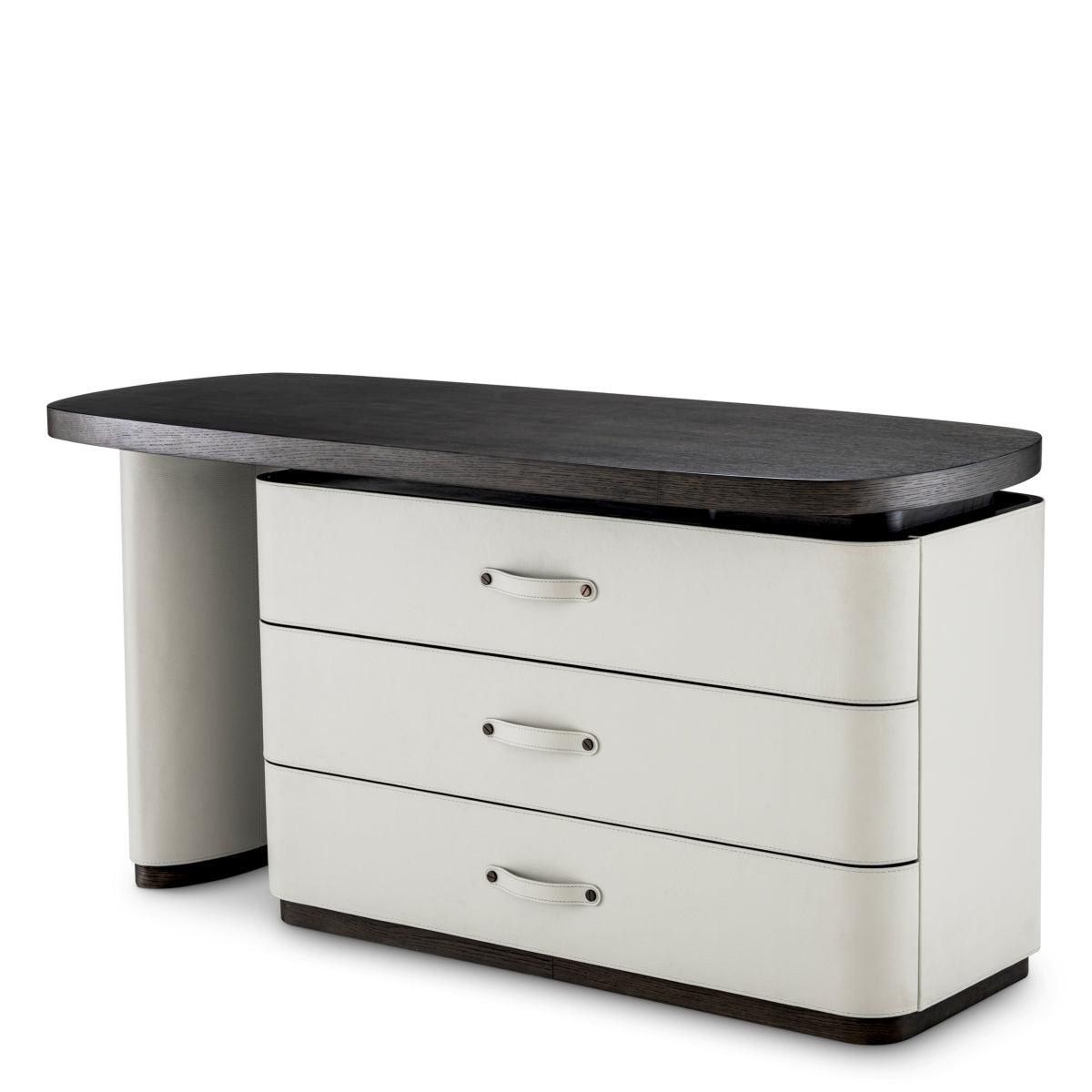 Gray Leather Rotating Desk Numana | Eichholtzmh.com 