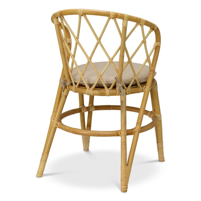 Dining Chair Alvaro natural rattan incl cushion