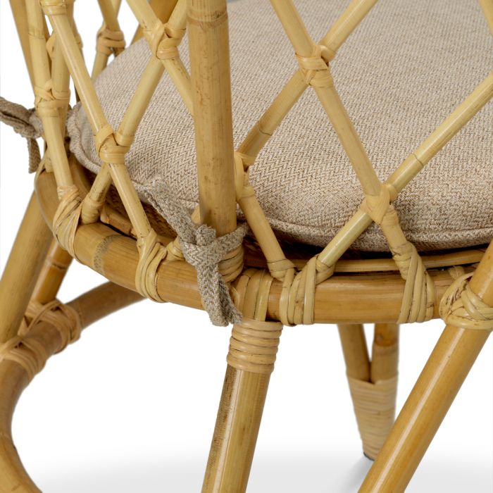 Dining Chair Alvaro natural rattan incl cushion