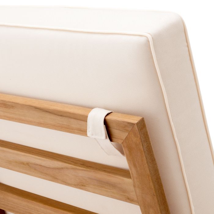Outdoor Daybed Manzo natural teak flores off-white incl cushions