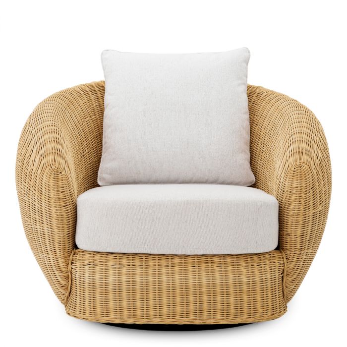 Swivel Chair Rafael natural rattan sentier cream