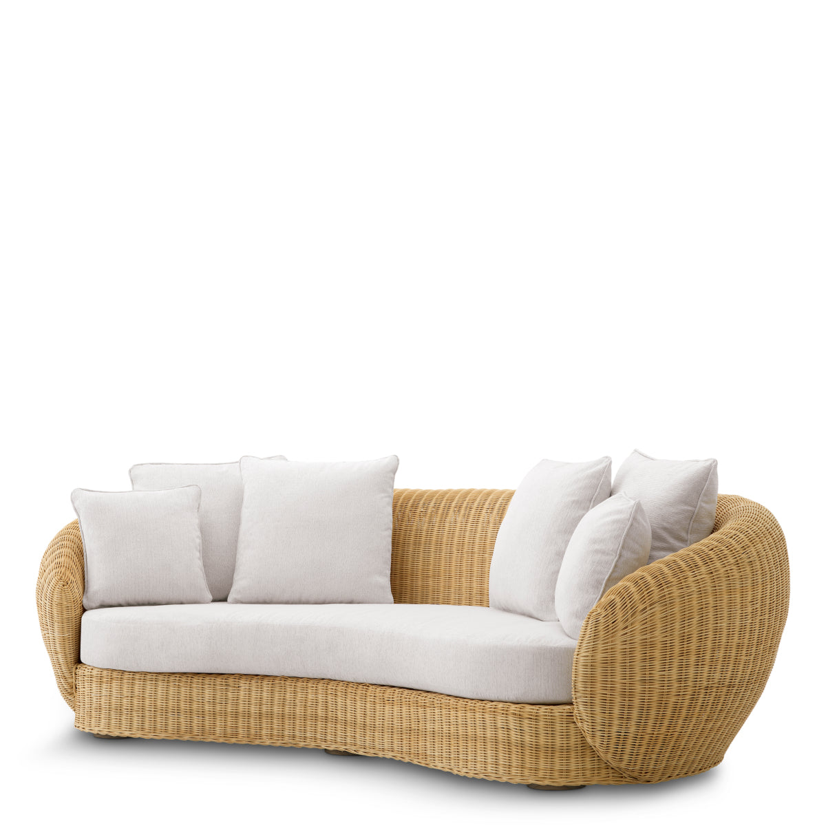 Curved Natural Rattan Sofa Rafael | Eichholtzmh.com