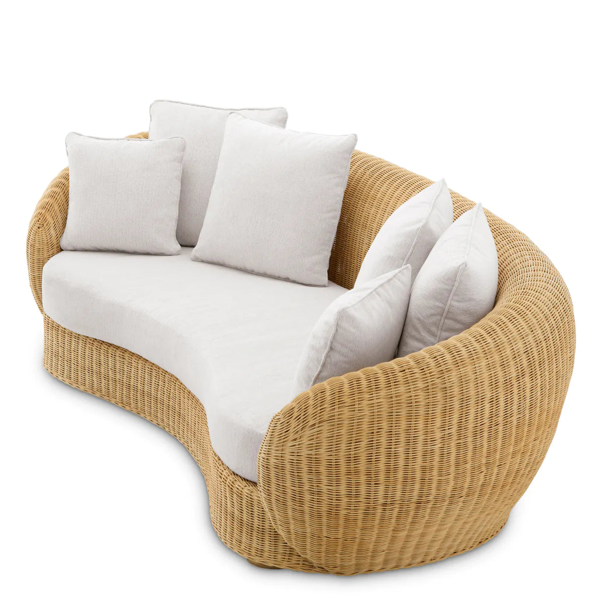 Curved Natural Rattan Sofa Rafael | Eichholtzmh.com