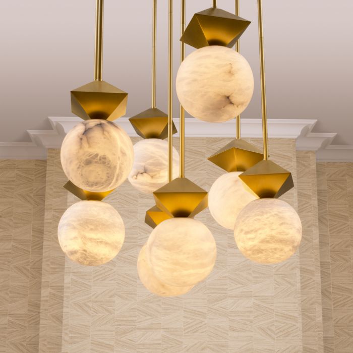 Pendant Elko antique brass finish alabaster