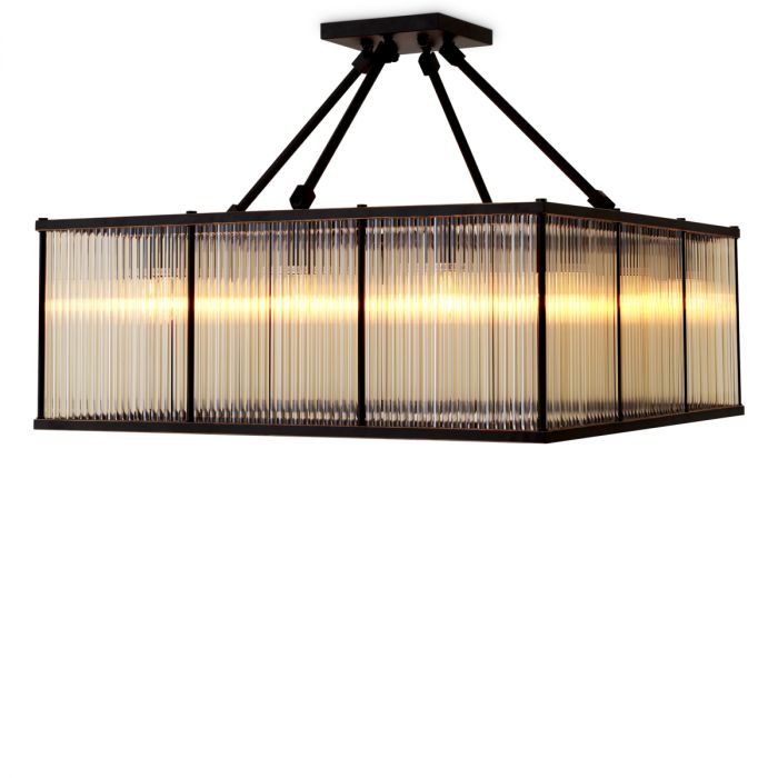 Ceiling Lamp Bernardi Square bronze highlight finish