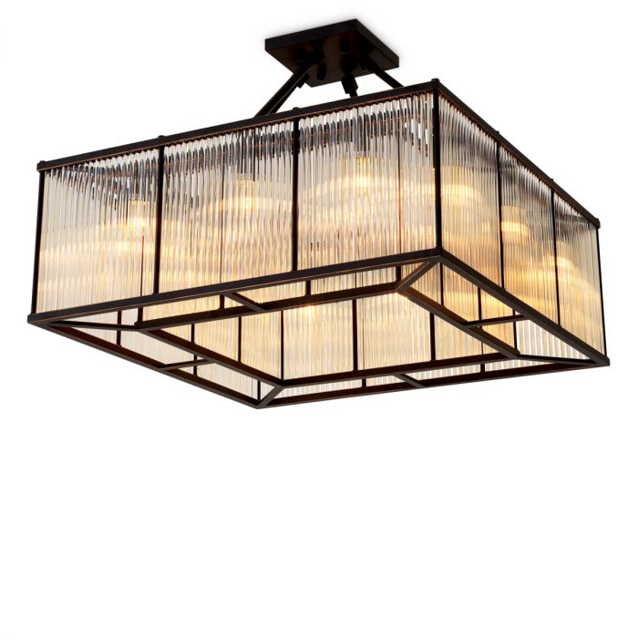 Ceiling Lamp Bernardi Square bronze highlight finish