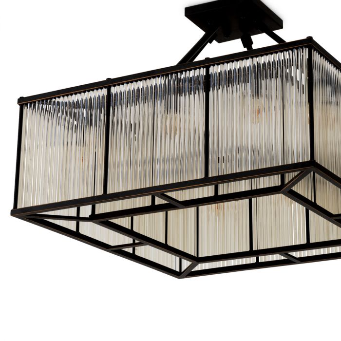 Ceiling Lamp Bernardi Square bronze highlight finish