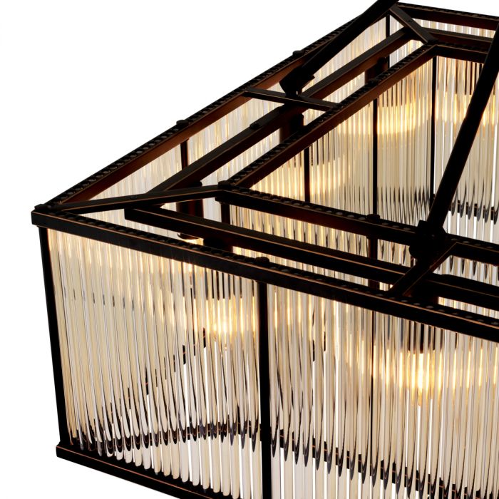 Ceiling Lamp Bernardi Square bronze highlight finish