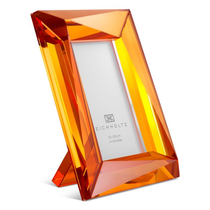 Picture Frame Obliquity S orange crystal glass set of 2