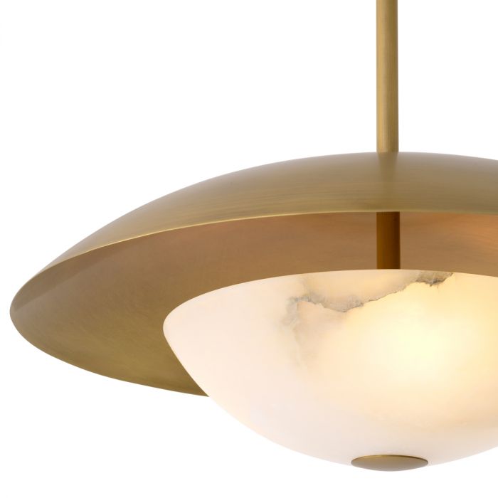 Pendant Marcona antique brass finish alabaster