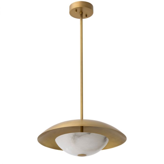 Pendant Marcona antique brass finish alabaster