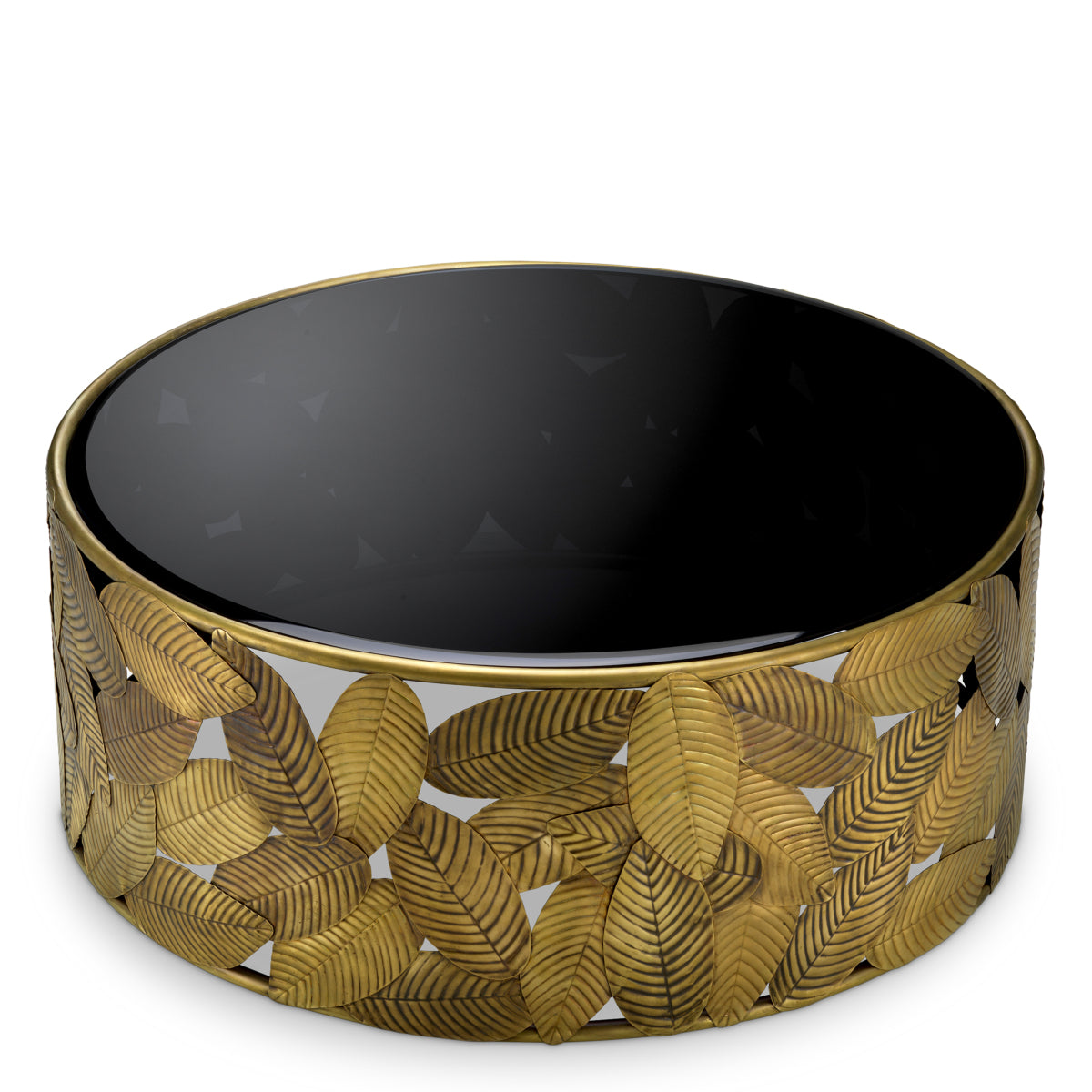 Black Glass Coffee Table Botanico | Eichholtzmh.com