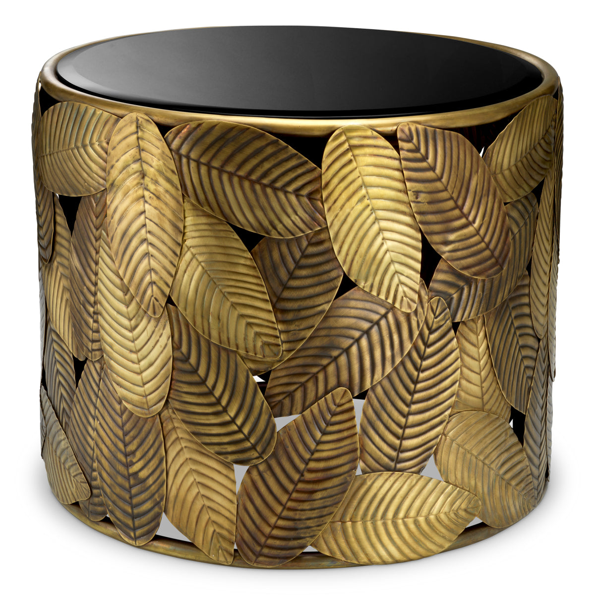 Black Glass Side Table Botanico | Eichholtzmh.com
