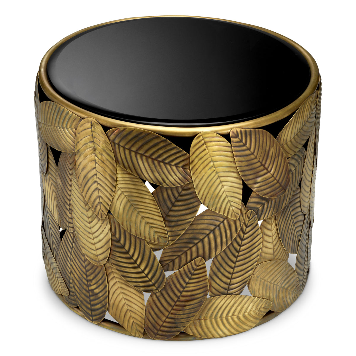 Black Glass Side Table Botanico | Eichholtzmh.com