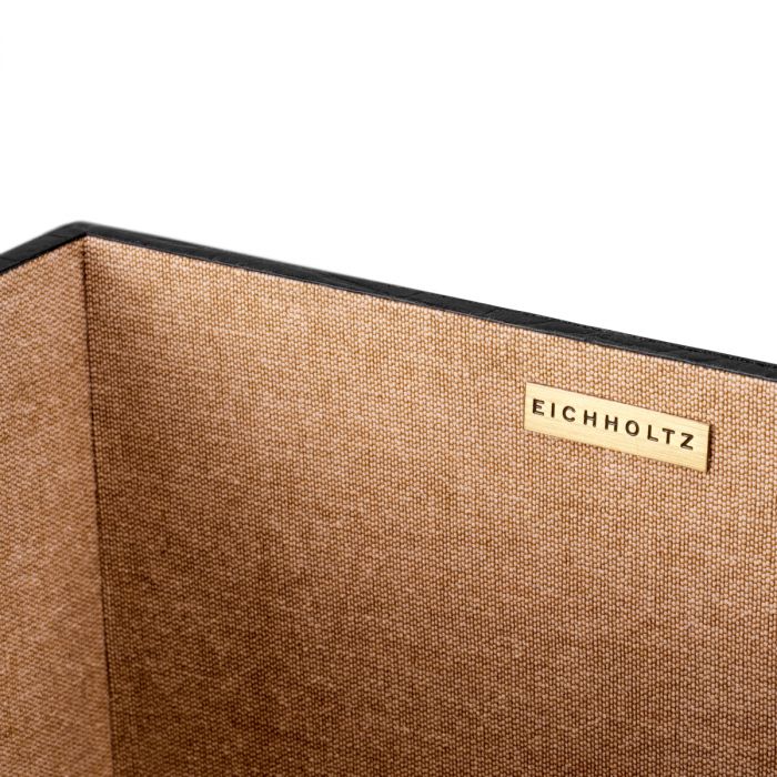 Desk Set Scaleo croco embossed black leather set of 3