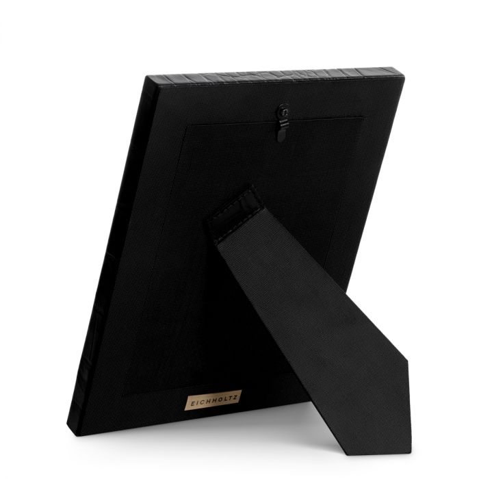 Picture Frame Scaleo croco embossed black leather set of 2