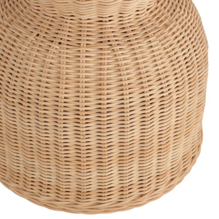 Side Table Tiago square natural rattan incl glass top