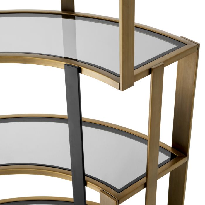 Cabinet Clio Corner brushed brass finish
