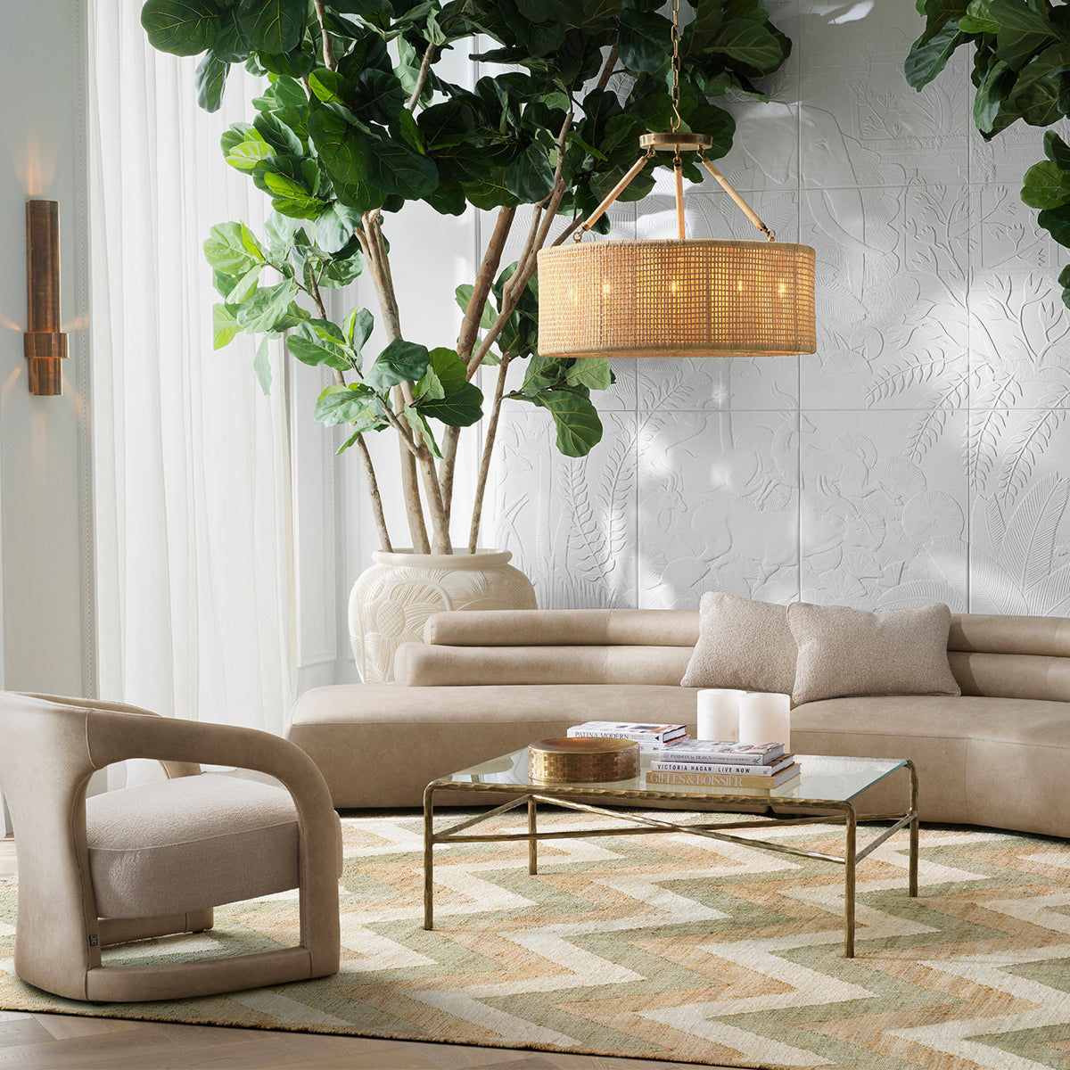 Natural Rattan Chandelier Bernardi | Eichholtzmh.com