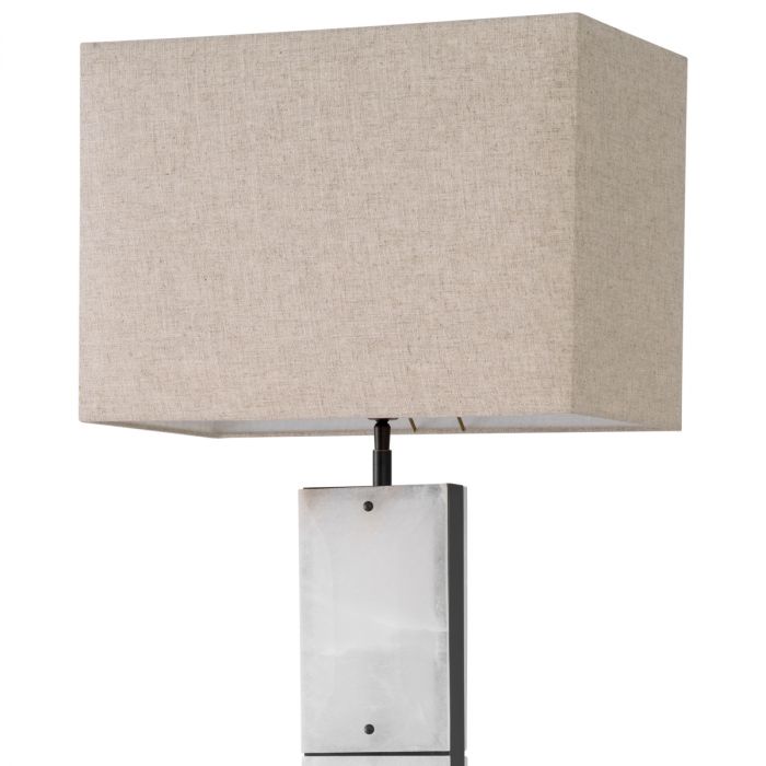 Floor Lamp Ortiz bronze highlight finish alabaster incl shade