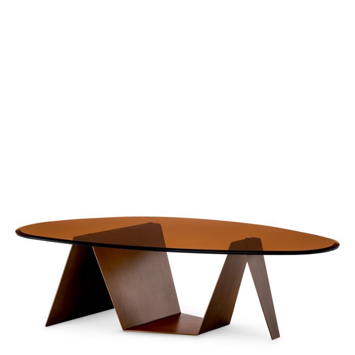 Coffee Table Lavello dark brushed brass finish