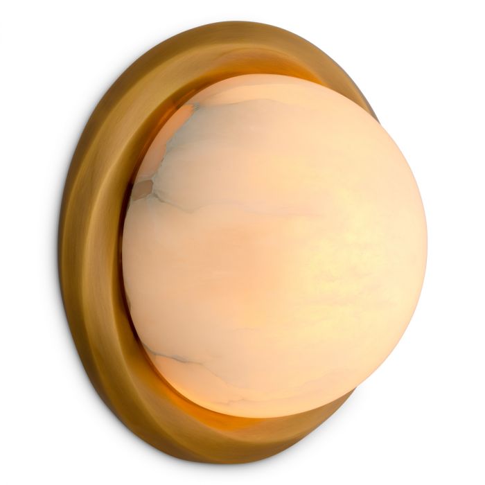 Wall Lamp Vigo antique brass finish alabaster