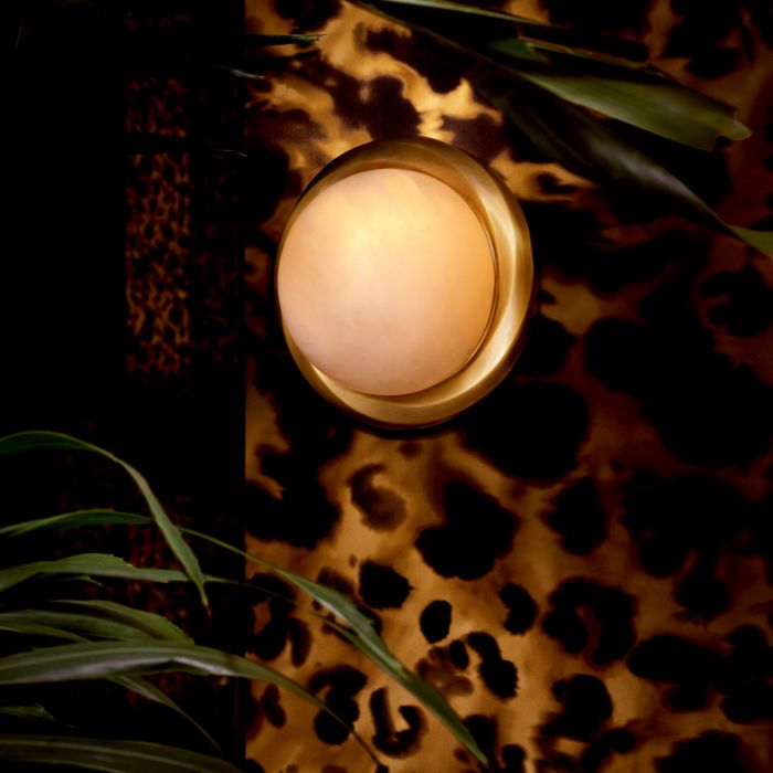 Wall Lamp Vigo antique brass finish alabaster