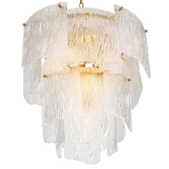 Chandelier Asinara S clear textured glass