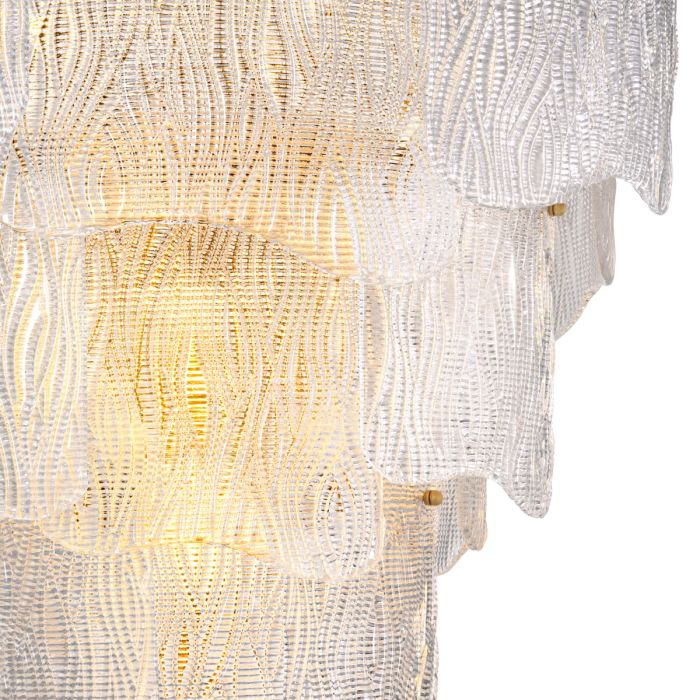 Chandelier Asinara L clear textured glass