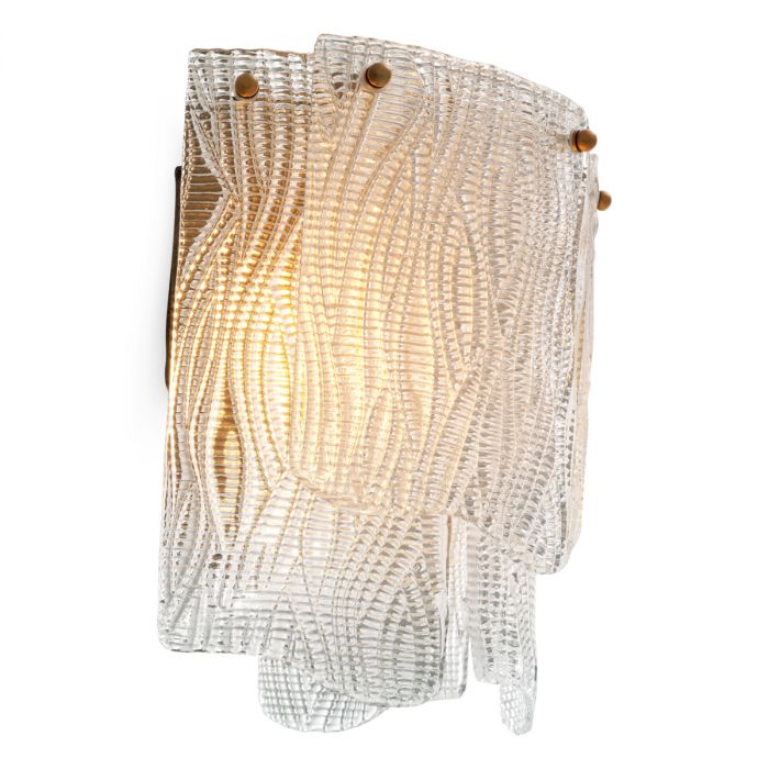 Wall Lamp Asinara clear textured glass