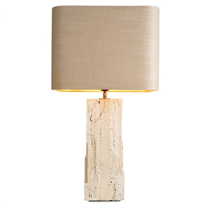 Table Lamp Mazzini travertine incl shade
