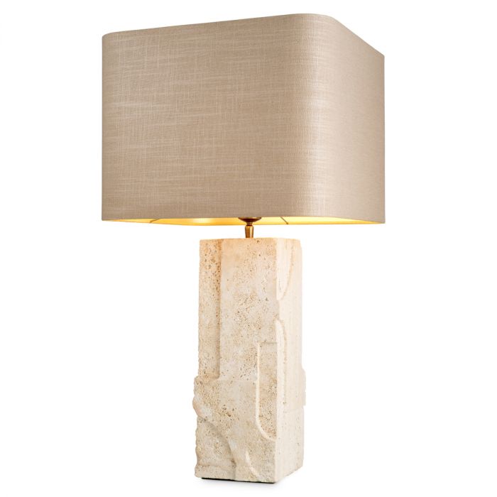 Table Lamp Mazzini travertine incl shade