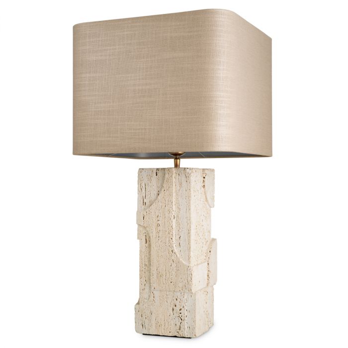 Table Lamp Mazzini travertine incl shade
