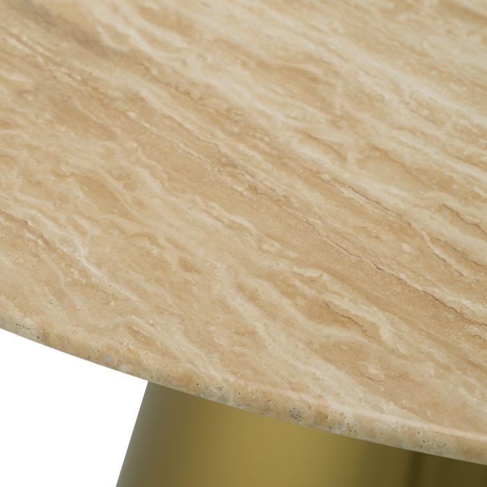 Dining Table Nathan brushed brass finish travertine