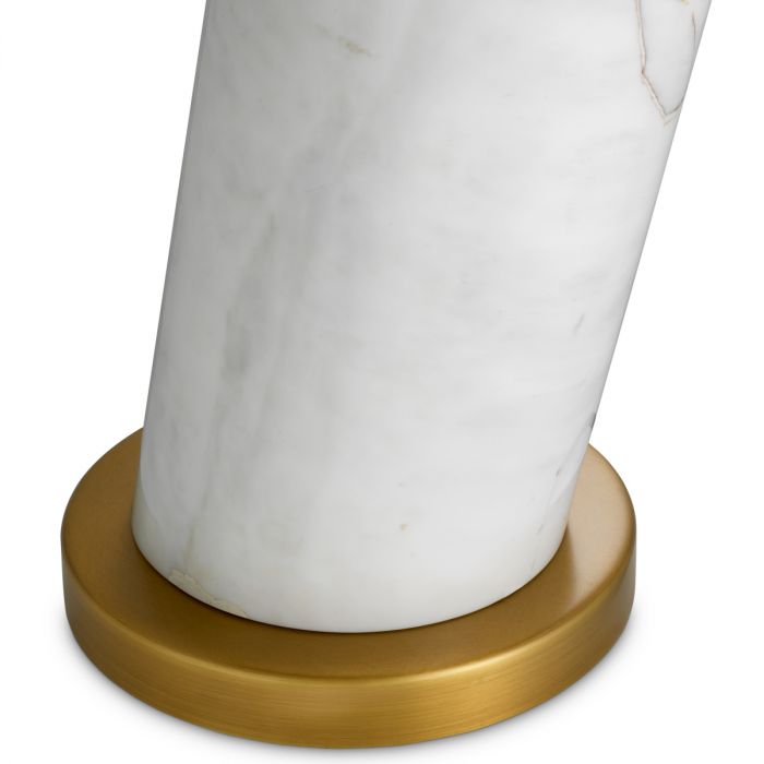Table Lamp Daniel white marble antique brass finish