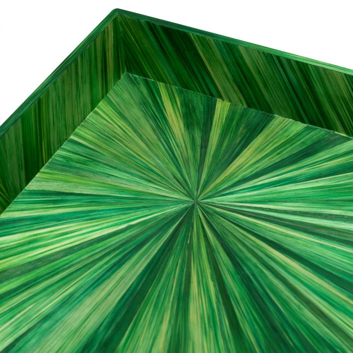 Desk Tray Harvard L straw marquetry green