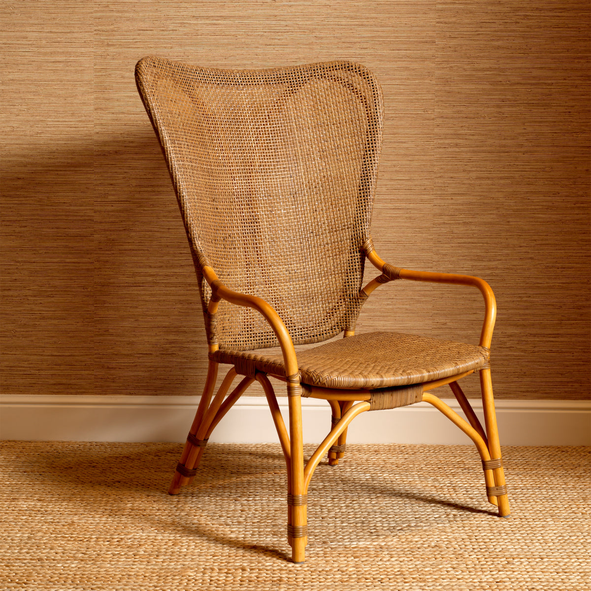 High-Back Rattan Lounge Chair Colony | Eichholtzmh.com