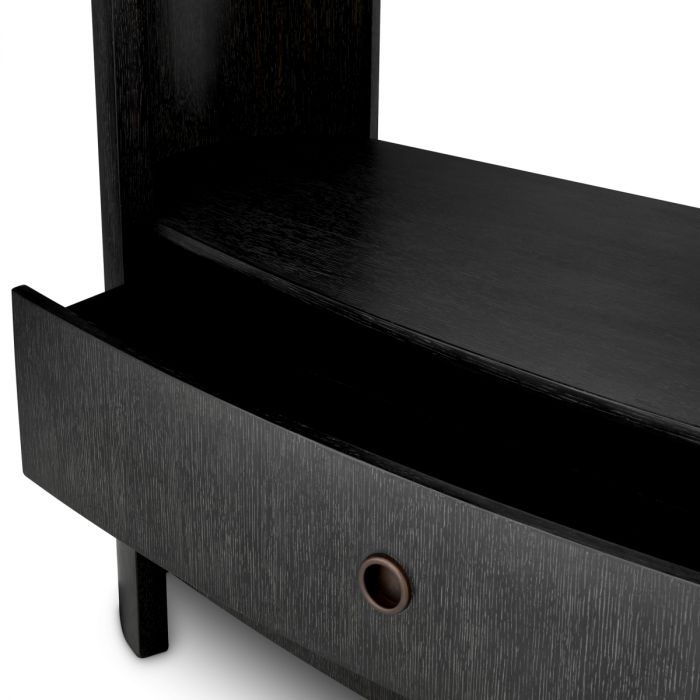 Cabinet Splendora charcoal grey oak veneer bronze finish