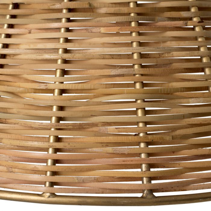 Pendant Kon Tiki vintage brass finish natural rattan