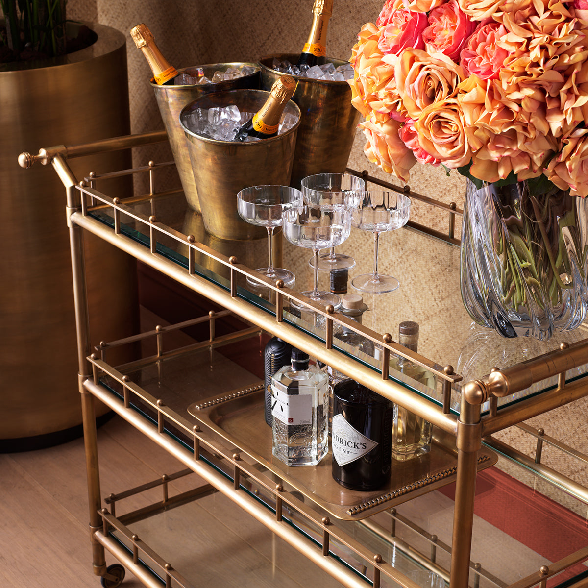 Vintage Brass Trolley Scarlett | Eichholtzmh.com