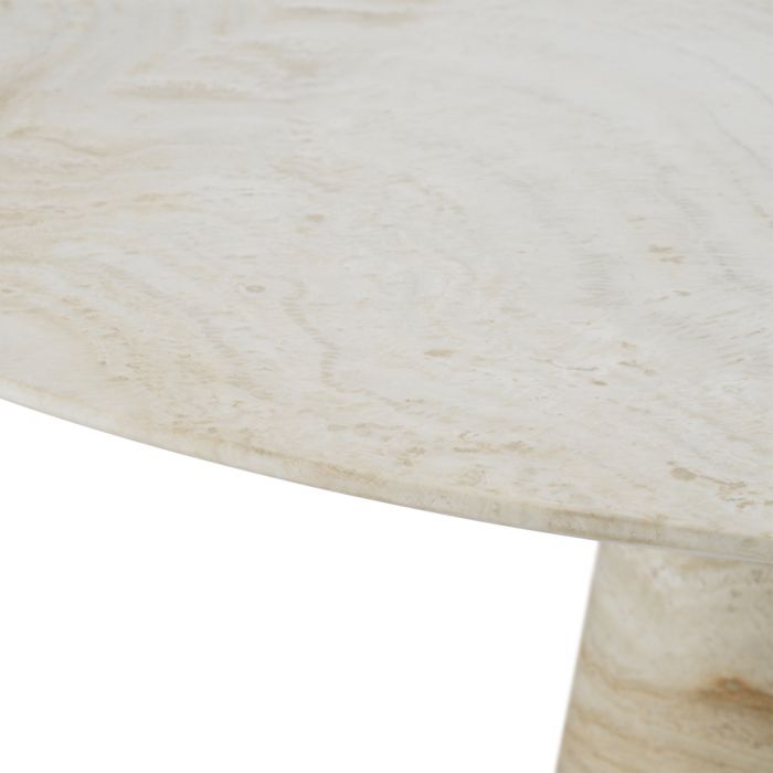 Dining Table Genova travertine brushed brass finish