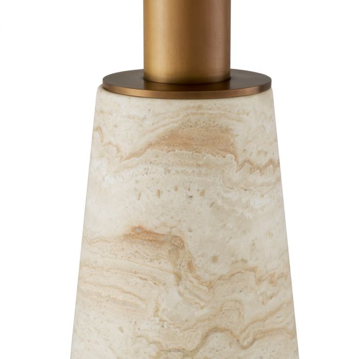 Dining Table Genova travertine brushed brass finish