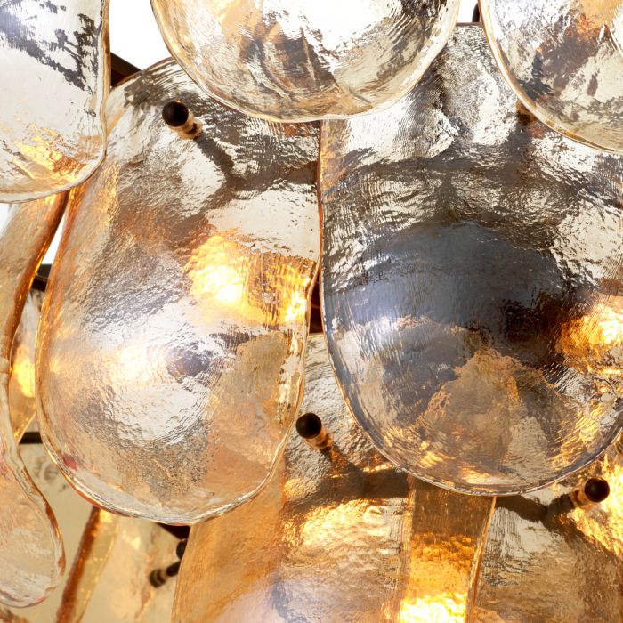 Chandelier Gustave champagne colored glass