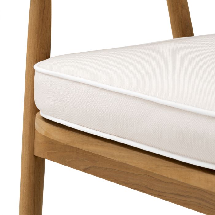 Outdoor Dining Chair Beale natural teak flores off-white
